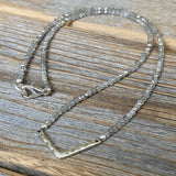 Labradorite Beaded Necklace – Sterling Silver Chevron Pendant