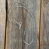Labradorite Beaded Necklace – Sterling Silver Chevron Pendant