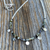 Labradorite Moonstone Quartz Choker – Sterling Silver Dangles