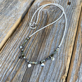 Labradorite Moonstone Quartz Choker – Sterling Silver Dangles