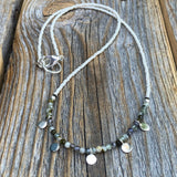 Labradorite Moonstone Quartz Choker – Sterling Silver Dangles