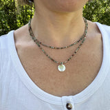 Layered Fancy Jasper Necklace, Earth Tone Beaded Sterling Silver Pendant