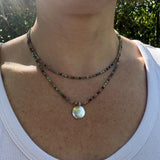Layered Fancy Jasper Necklace, Earth Tone Beaded Sterling Silver Pendant