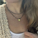 Layered Gold Beaded Necklace, Tree Agate Coral Gemstone Jewelry