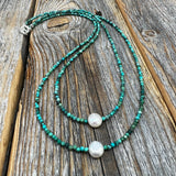 Layered Turquoise Pearl Necklace - Sterling Silver-Plated Clasp