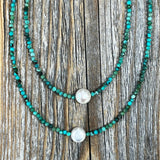 Layered Turquoise Pearl Necklace - Sterling Silver-Plated Clasp