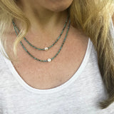 Layered Turquoise Pearl Necklace - Sterling Silver-Plated Clasp