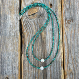 Layered Turquoise Pearl Necklace - Sterling Silver-Plated Clasp