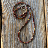 Mookaite Necklace, Beaded Choker, Layering Boho Jewelry