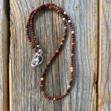 Mookaite Necklace, Beaded Choker, Layering Boho Jewelry
