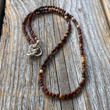 Mookaite Necklace, Beaded Choker, Layering Boho Jewelry