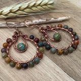 Natural Stone JEWELRY SET - Rainbow Earrings & Necklace Set, Hippie Jewelry, Stone Jewelry, Bohemian Earrings, Wedding Jewelry