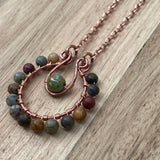 Natural Stone JEWELRY SET - Rainbow Earrings & Necklace Set, Hippie Jewelry, Stone Jewelry, Bohemian Earrings, Wedding Jewelry