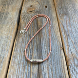 Pink Czech Glass Beaded Necklace, Sterling Silver Pendant, Dainty Jewelry