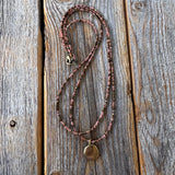 Pink Necklace, Dainty Beaded Layering Jewelry, Valentines Day Gift, Czech Glass Beads