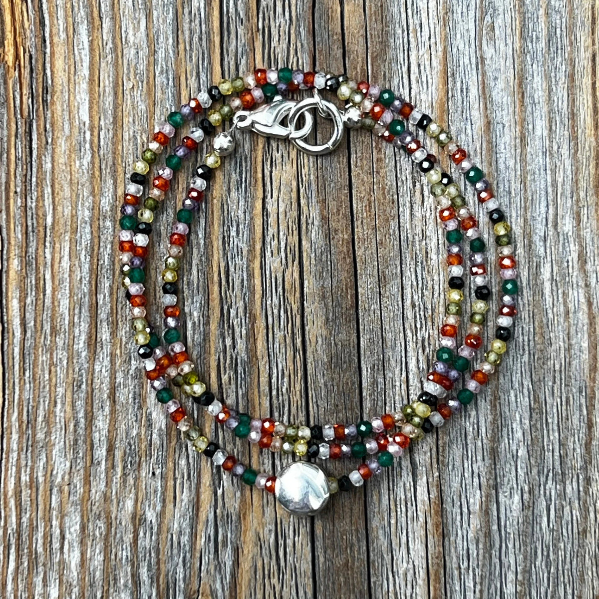 Rainbow Gemstone Choker – Zircon Beaded Boho Layered Necklace, Dainty Handmade Jewelry, Unique Pretty Necklace for Women