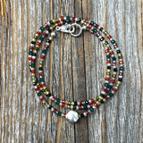 Rainbow Gemstone Choker – Zircon Beaded Boho Layered Necklace, Dainty Handmade Jewelry, Unique Pretty Necklace for Women