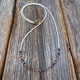 Rainbow Zircon Beaded Necklace – 10K Gold Clasp Minimalist Jewelry