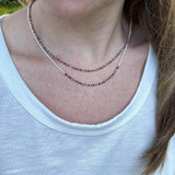 Rainbow Zircon Beaded Necklace – 10K Gold Clasp Minimalist Jewelry