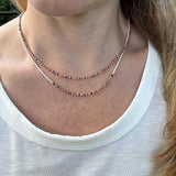 Rainbow Zircon Beaded Necklace – 10K Gold Clasp Minimalist Jewelry