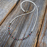 Rainbow Zircon Beaded Necklace – 10K Gold Clasp Minimalist Jewelry