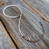 Rainbow Zircon Beaded Necklace – 10K Gold Clasp Minimalist Jewelry
