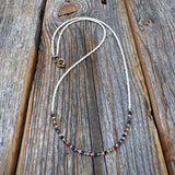 Rainbow Zircon Beaded Necklace – 10K Gold Clasp Minimalist Jewelry