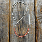 Rare Pink Coral Necklace – Sterling Silver Dangles, Handmade Jewelry