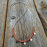 Rare Pink Coral Necklace – Sterling Silver Dangles, Handmade Jewelry