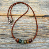 Red Creek Jasper Beaded Necklace – Minimalist Boho Jewelry