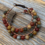 Red Creek Jasper Boho Hoop Earrings – Copper Wire Wrapped Jewelry
