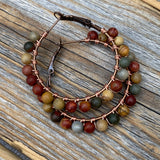 Red Creek Jasper Boho Hoop Earrings – Copper Wire Wrapped Jewelry