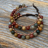 Red Creek Jasper Boho Hoop Earrings – Copper Wire Wrapped Jewelry