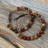 Red Creek Jasper Boho Hoop Earrings – Copper Wire Wrapped Jewelry