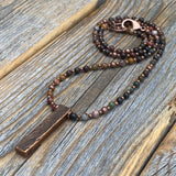 Red Creek Jasper Copper Necklace – Handmade Beaded Pendant Jewelry