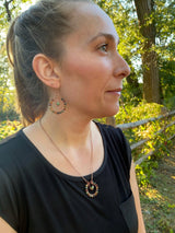 Red Creek Jasper Hoop Earrings | Copper Wire Wrapped Boho Dangles