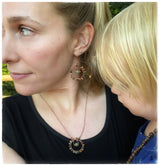 Red Creek Jasper Hoop Earrings | Copper Wire Wrapped Boho Dangles