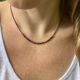 Red Jasper Beaded Necklace, Copper Clasp, Czech Glass Beads