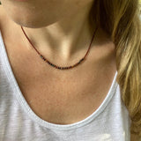 Red Jasper Beaded Necklace, Copper Clasp, Czech Glass Beads