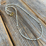 Rice Pearl Beaded Necklace – 14k Gold Accents, Delicate Jewelry
