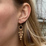 Silver Plated Fringe Earrings – Boho Paddle Dangle, Sterling Silver Ear Wire