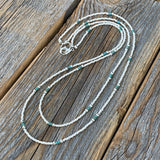 Sterling Silver Beaded Layering Necklace – Double Strand Boho Western Jewelry