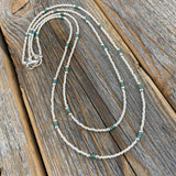 Sterling Silver Beaded Layering Necklace – Double Strand Boho Western Jewelry