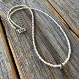 Sterling Silver Cross Necklace – Rice Pearl Beaded Christian Jewelry