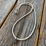 Sterling Silver Cross Necklace – Rice Pearl Beaded Christian Jewelry