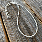 Sterling Silver Cross Necklace – Rice Pearl Beaded Christian Jewelry
