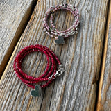 Sterling Silver Heart Necklace, Ruby Tourmaline Gemstone Jewelry
