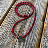 Sterling Silver Heart Necklace, Ruby Tourmaline Gemstone Jewelry