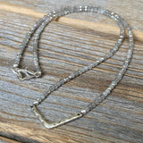 Sterling Silver Labradorite Chevron Necklace – Minimalist Beaded Jewelry