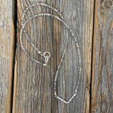 Sterling Silver Labradorite Chevron Necklace – Minimalist Beaded Jewelry